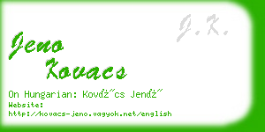 jeno kovacs business card